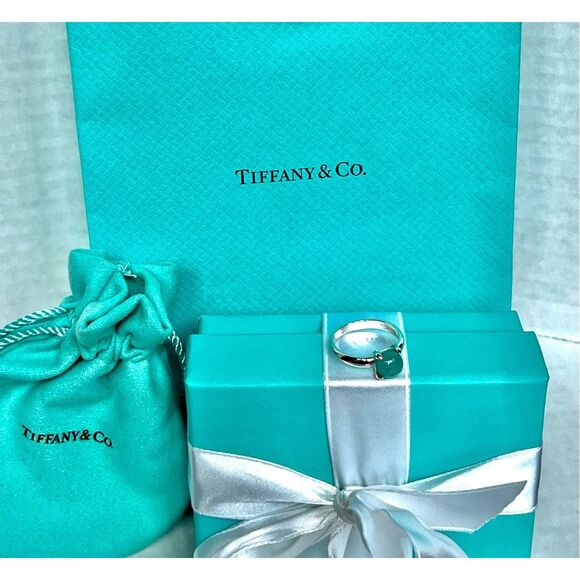 Tiffany & Co. Retired Paloma Picasso's Sugar Stack Amazonite Ring -Sz 6.5 - Picture 3 of 16